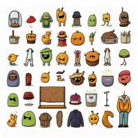 Kläder objekt emojis 2d tecknad serie vektor illustration på foto