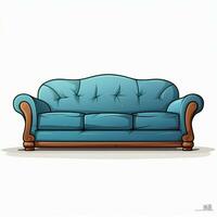 soffa 2d tecknad serie vektor illustration på vit bakgrund h foto