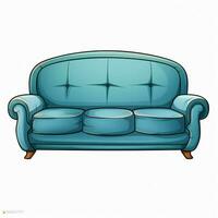 soffa 2d tecknad serie vektor illustration på vit bakgrund h foto