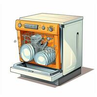 diskmaskin 2d tecknad serie illustraton på vit bakgrund hög foto
