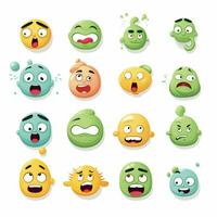 känsla emojis 2d tecknad serie vektor illustration på vit bac foto