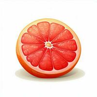 grapefrukt 2d tecknad serie illustraton på vit bakgrund hög foto