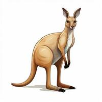 känguru 2d tecknad serie vektor illustration på vit backgroun foto