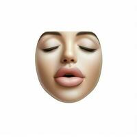 kissing ansikte med stängd ögon emoji på vit bakgrund Hej foto