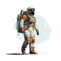 man astronaut 2d tecknad serie illustraton på vit bakgrund h foto