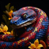 fascinerande orm med en vibrerande mönstrad hud foto