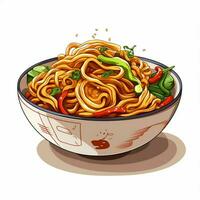 spaghetti 2d vektor illustration tecknad serie i vit bakgrund foto