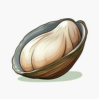 quahog 2d vektor illustration tecknad serie i vit bakgrund foto