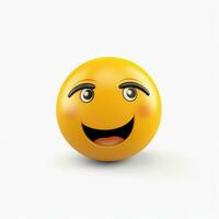 lättad ansikte emoji på vit bakgrund hög kvalitet 4k hd foto