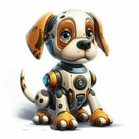 robot hund 2d tecknad serie illustraton på vit bakgrund hög foto