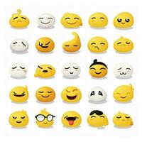 sömnig ansikten emojis 2d tecknad serie vektor illustration på dugg foto