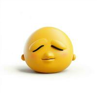 sömnig ansikte emoji på vit bakgrund hög kvalitet 4k hdr foto
