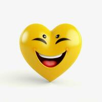 leende ansikte med hjärtan emoji på vit bakgrund hög qu foto