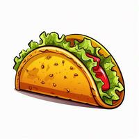 taco 2d tecknad serie vektor illustration på vit bakgrund Hej foto