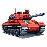 tank 2d tecknad serie vektor illustration på vit bakgrund Hej foto