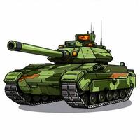 tank 2d tecknad serie vektor illustration på vit bakgrund Hej foto