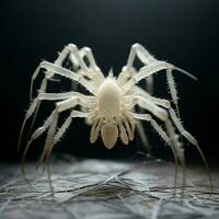 mycket liten arachnid spinning invecklad banor foto