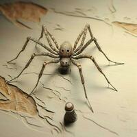 mycket liten arachnid spinning invecklad banor foto