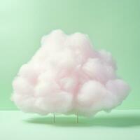 en bomull godis grön bakgrund med fluffig moln foto