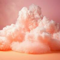 en bomull godis orange bakgrund med fluffig moln foto