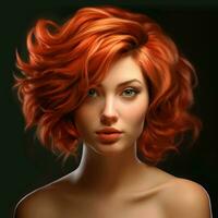 kvinna hår stil realistisk foto