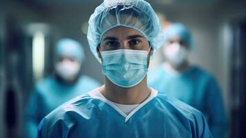 de läkare är framställning för kirurgi. generativ ai foto