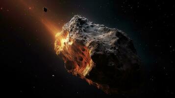 asteroid rör på sig i Plats. generativ ai foto