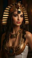 skön kvinna tycka om drottning av egypten cleopatra. generativ ai foto