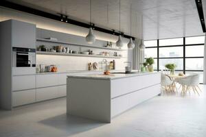 ai generativ Foto av en elegant och modern kök