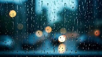 regndroppar på de glas, abstrakt bakgrund, droppar av vatten på de glas foto