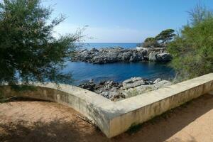 camino de ronda på de katalansk costa brava, s'agaro, Spanien foto