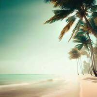 strand av hawai, hav strand hav Strand, kokos träd strand sommar hålldagar ,ai genererad foto