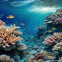 vibrerande korall rev fisk i deras färgrik Hem ,ai genererad foto