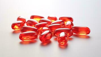 transparent röd vitaminer på en ljus bakgrund foto