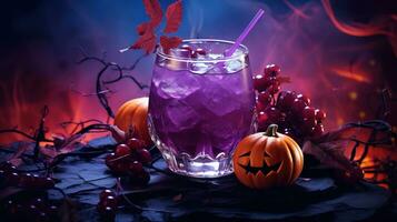 halloween cocktail, stor måne, violett, försäljning bakgrund foto