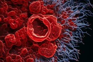 fantastisk mikroskopisk undersökning av mänsklig blod celler i hög upplösning foto