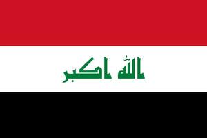 de officiell nuvarande flagga av republik av irak. stat flagga av irak. illustration. foto