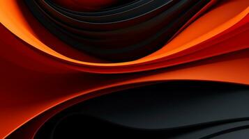 svart orange röd 3d abstrakt tapet ai generativ foto