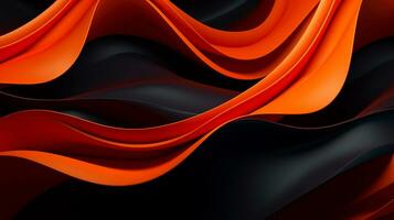 svart orange röd 3d abstrakt tapet ai generativ foto