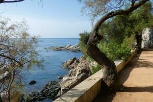 camino de ronda på de katalansk costa brava, s'agaro, Spanien foto