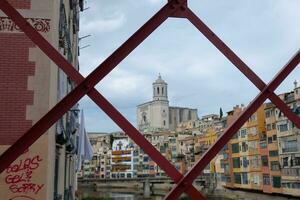 stad av girona, gammal del av de stad foto