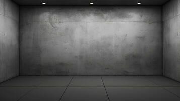 mörk svart och grå abstrakt cement vägg och interiör texturerad studio rum för produkt visa. vägg bakgrund. generativ ai foto