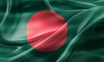 bangladesh flagga - realistiskt viftande tygflagga foto