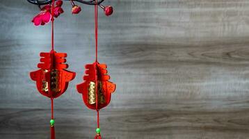 lykta festival och Lycklig kinesisk ny år med röd lyktor. foto