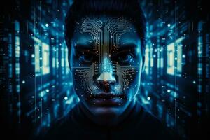biometrisk säkerhet identifierar användare och skyddar företag data uppkopplad foto