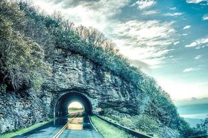 tidig morgon vårtunnel nära trånga trädgårdar North Carolina foto