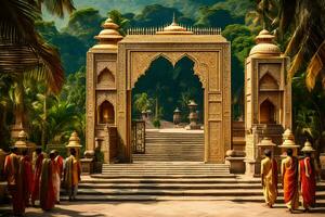 de tempel av de gyllene Port i Indien. ai-genererad foto