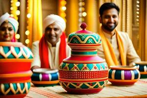 indisk bröllop dekor idéer för de brud och brudgum. ai-genererad foto