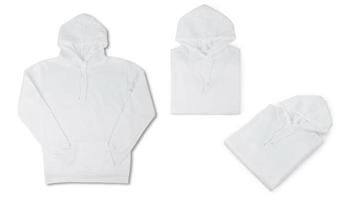 vit hoodie mockup isolerad på vit bakgrund foto