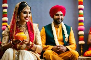 indisk bröllop i delhi. ai-genererad foto